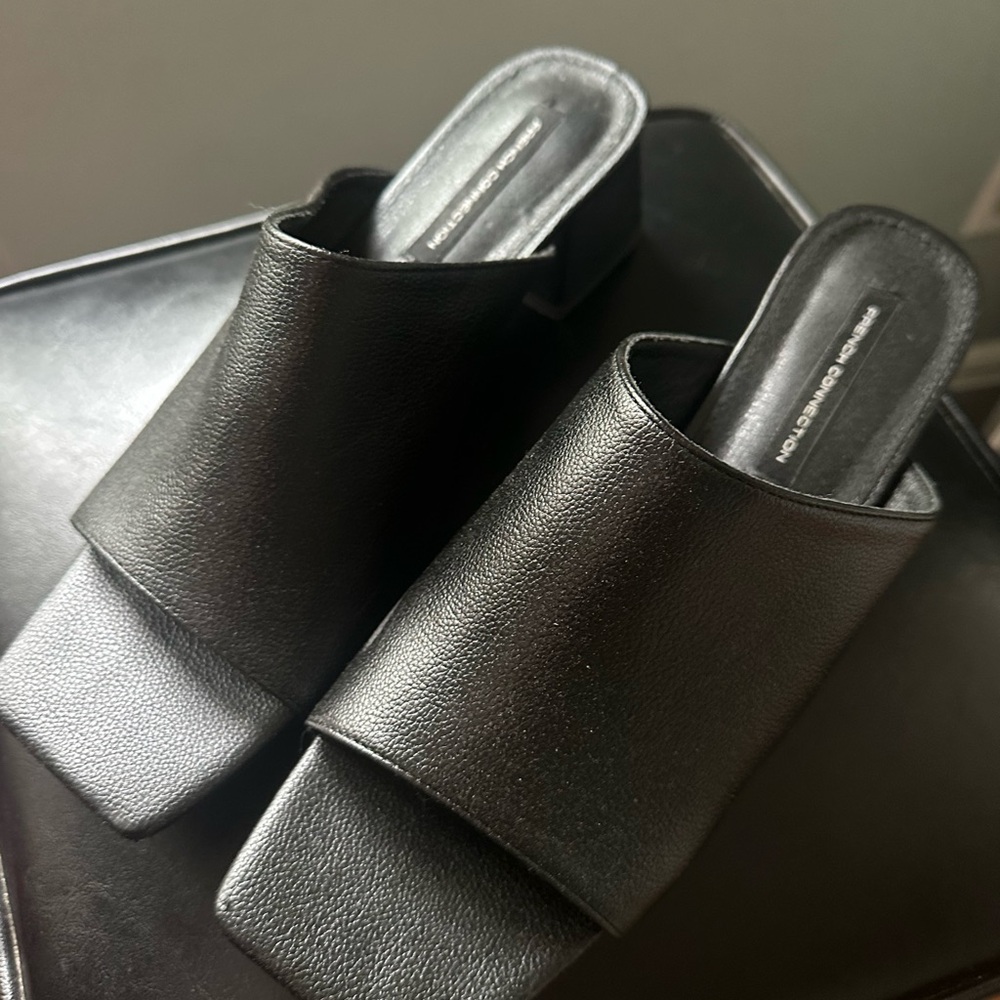 Black French Connection Women's Heeled  Mules